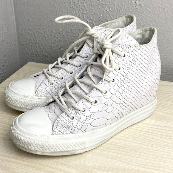 Converse Shoes - Converse Mid Lux Wedge Leather Snake Sneaker